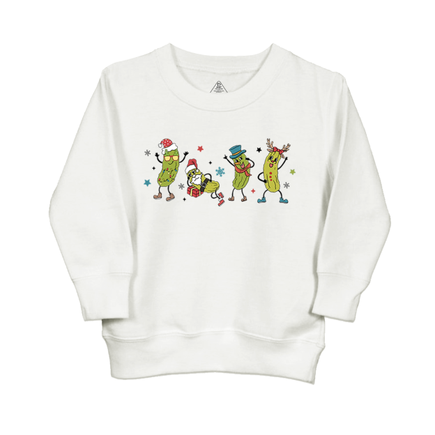 Retro Pickles Christmas Santa  Kids Sweatshirt