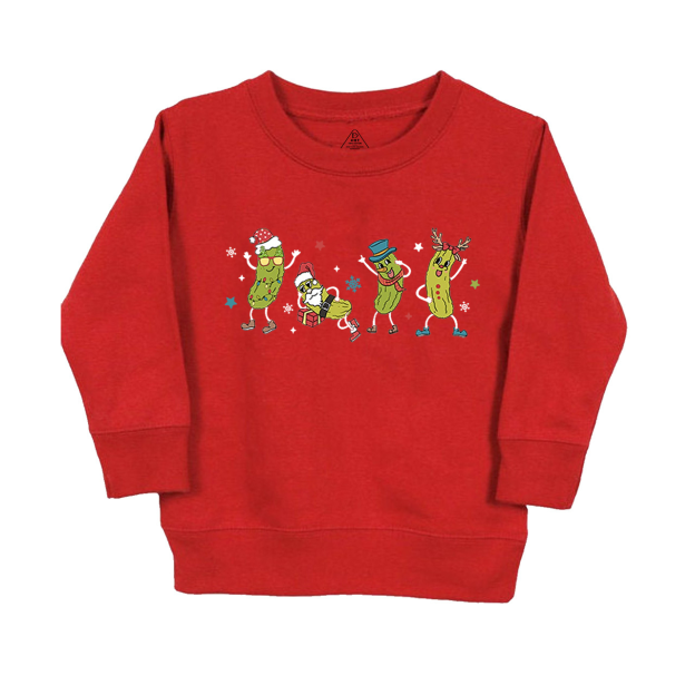 Retro Pickles Christmas Santa  Kids Sweatshirt