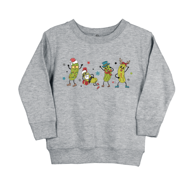 Retro Pickles Christmas Santa  Kids Sweatshirt