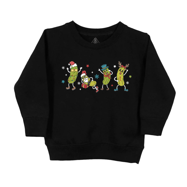 Retro Pickles Christmas Santa  Kids Sweatshirt