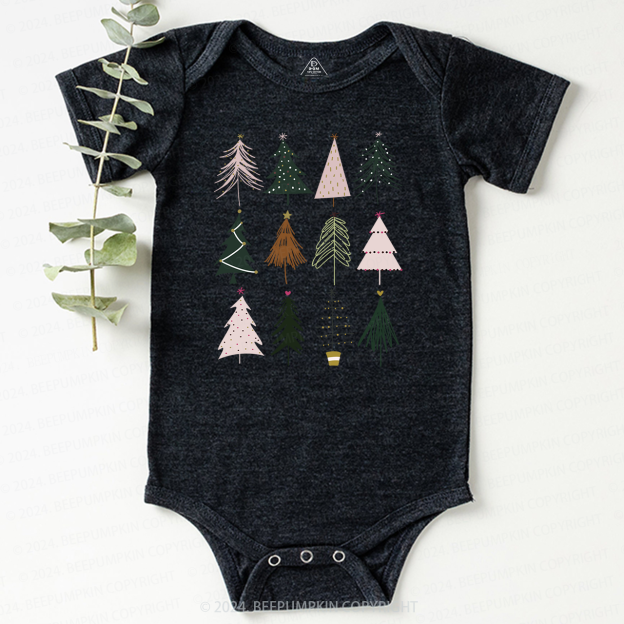 Christmas Tree Print Baby Bodysuit
