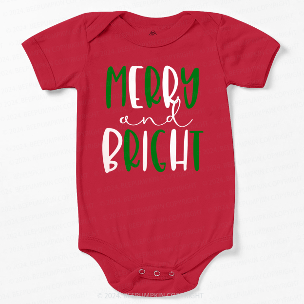 Merry & Bright Christmas Tree Baby Bodysuit