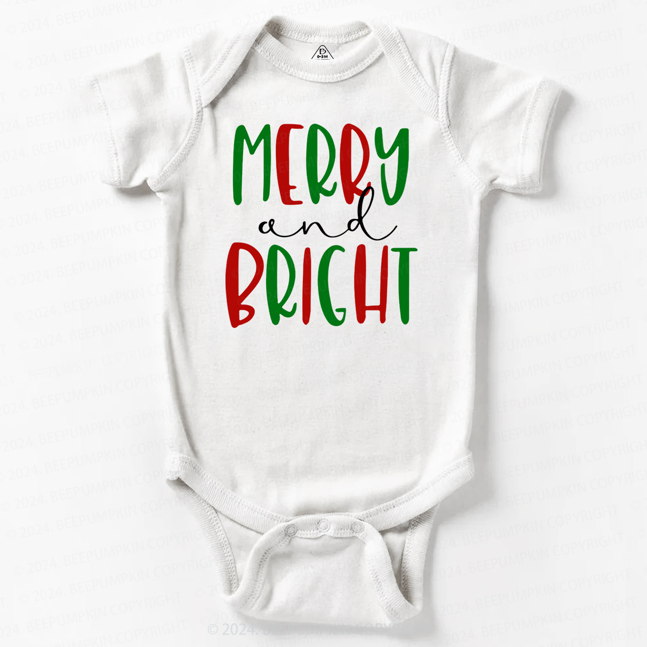 Merry & Bright Christmas Tree Baby Bodysuit