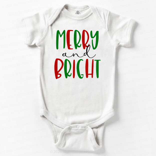Merry & Bright Christmas Tree Baby Bodysuit