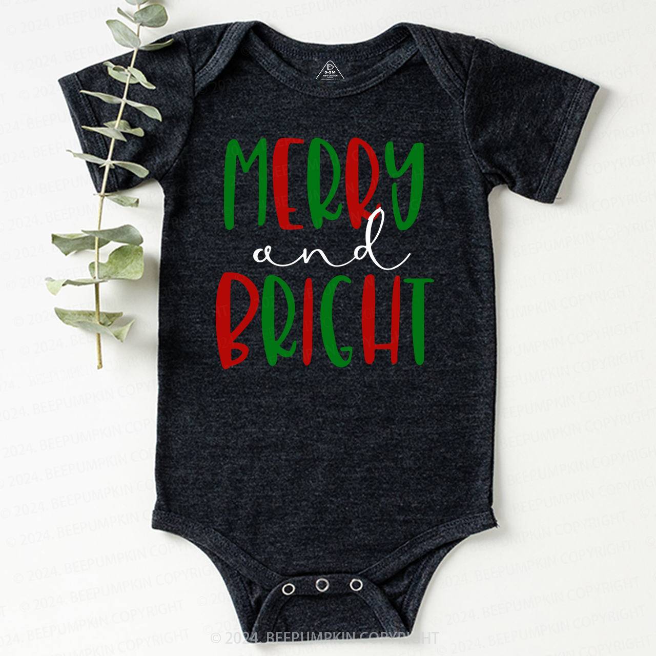Merry & Bright Christmas Tree Baby Bodysuit