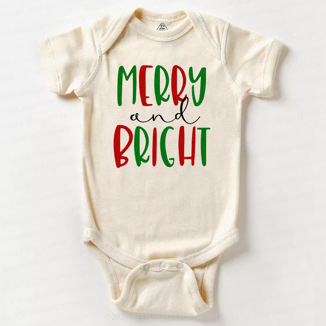Merry & Bright Christmas Tree Baby Bodysuit