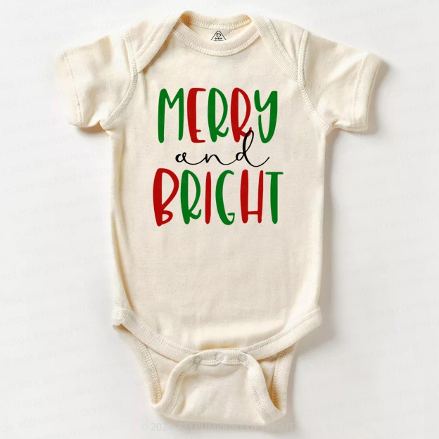 Merry & Bright Christmas Tree Baby Bodysuit