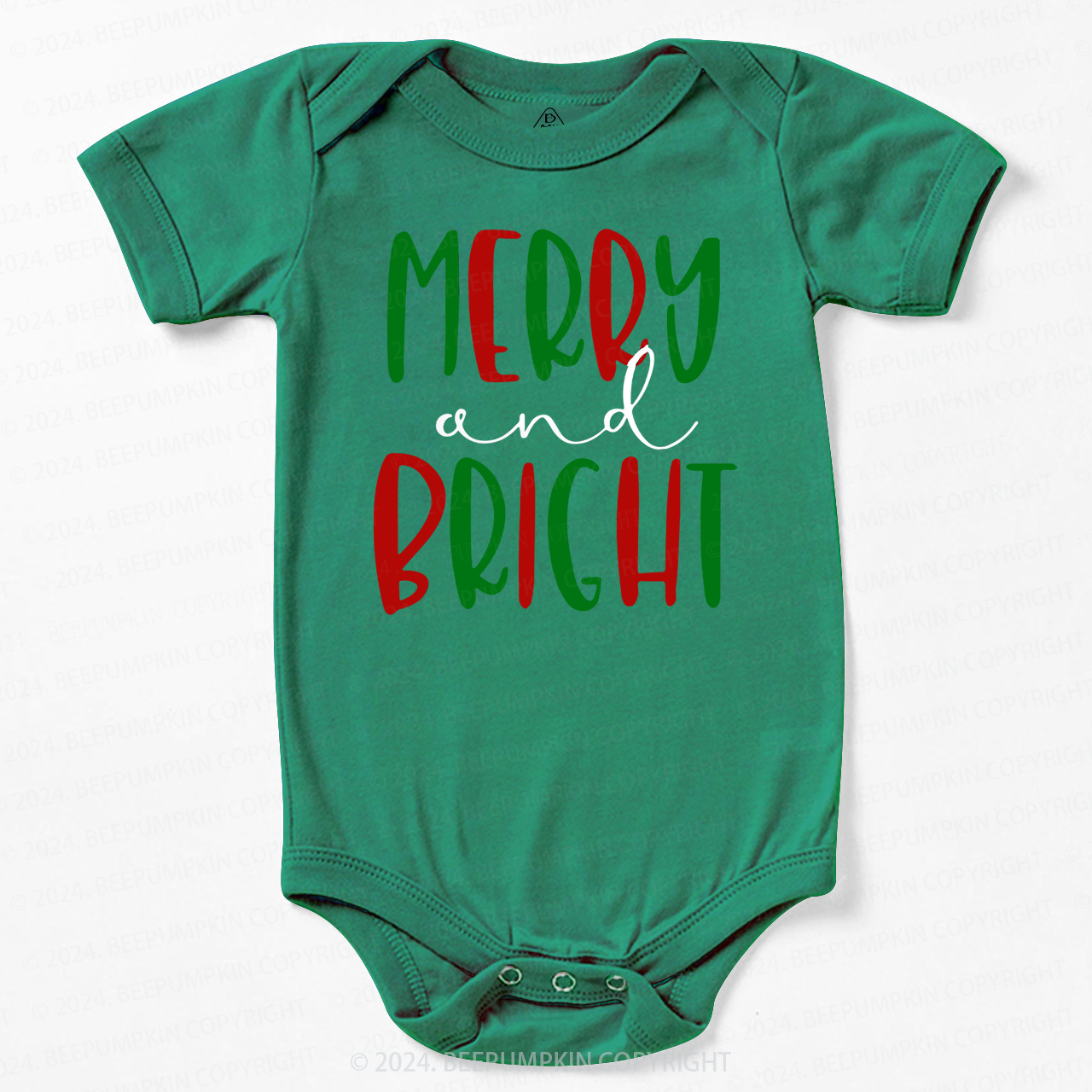 Merry & Bright Christmas Tree Baby Bodysuit
