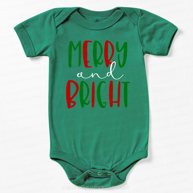 Merry & Bright Christmas Tree Baby Bodysuit