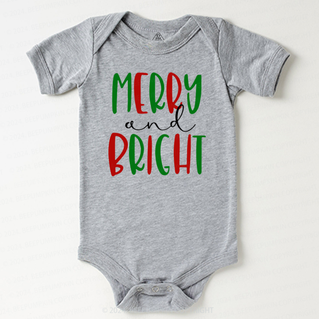Merry & Bright Christmas Tree Baby Bodysuit