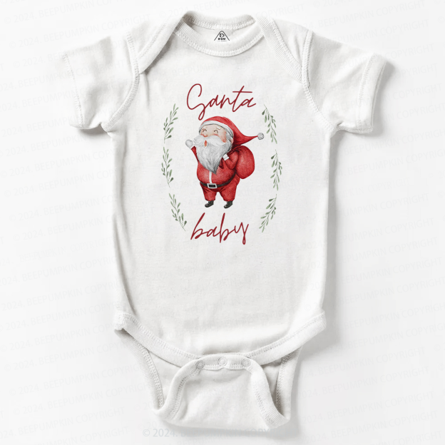 Christmas Santa Flower Baby Bodysuit