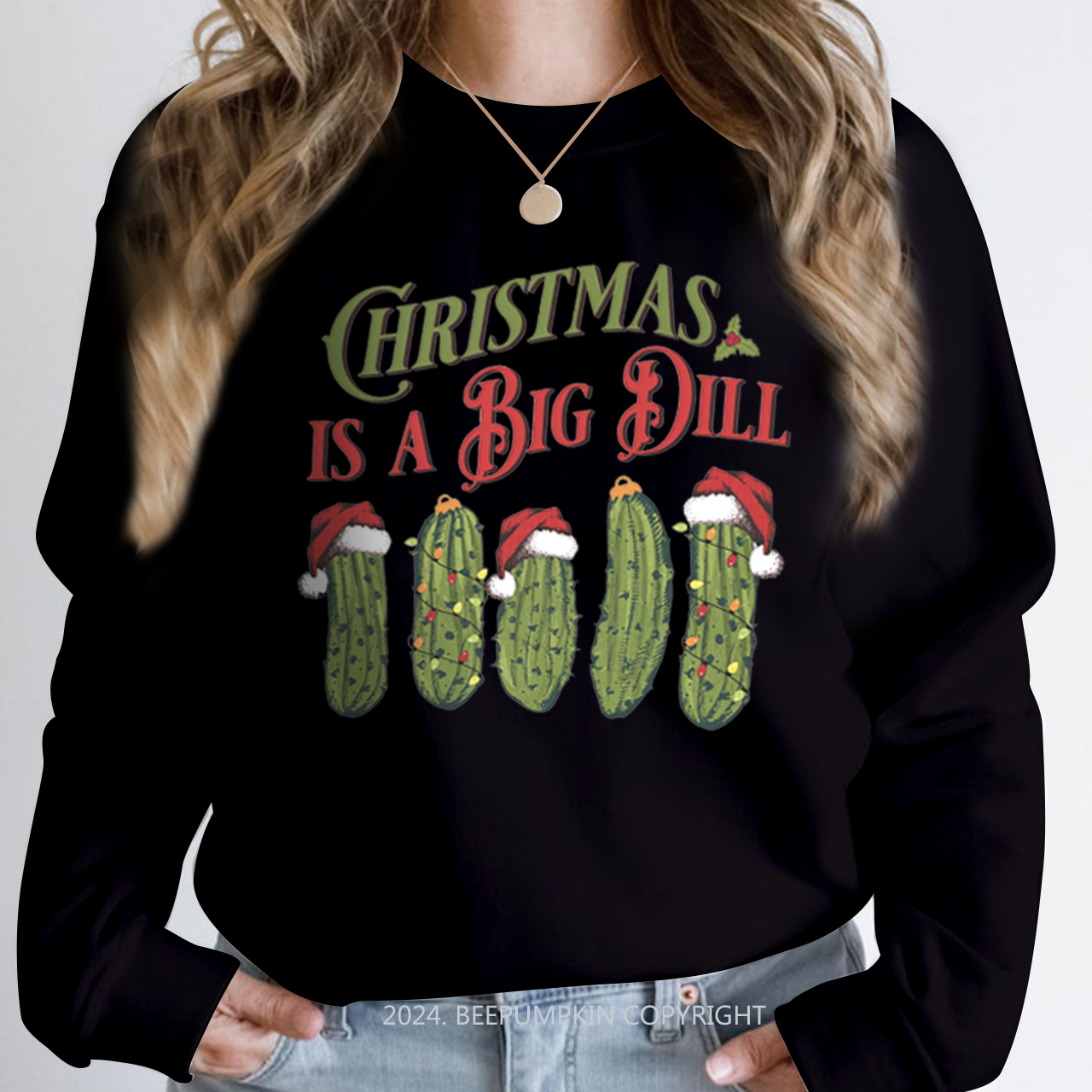 Retro Christmas Is A Big Dill Pickle Sweatshirt For Mama
