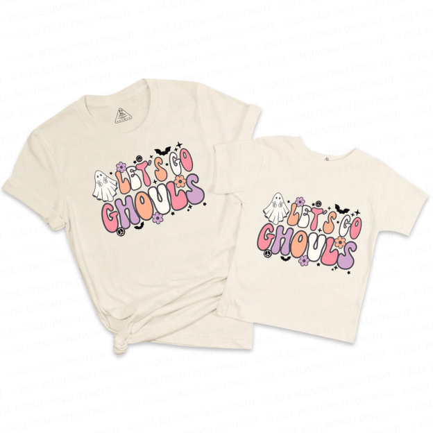 Lets Go Ghouls Retro Halloween Mom&Me Matching Shirt Beepumpkin