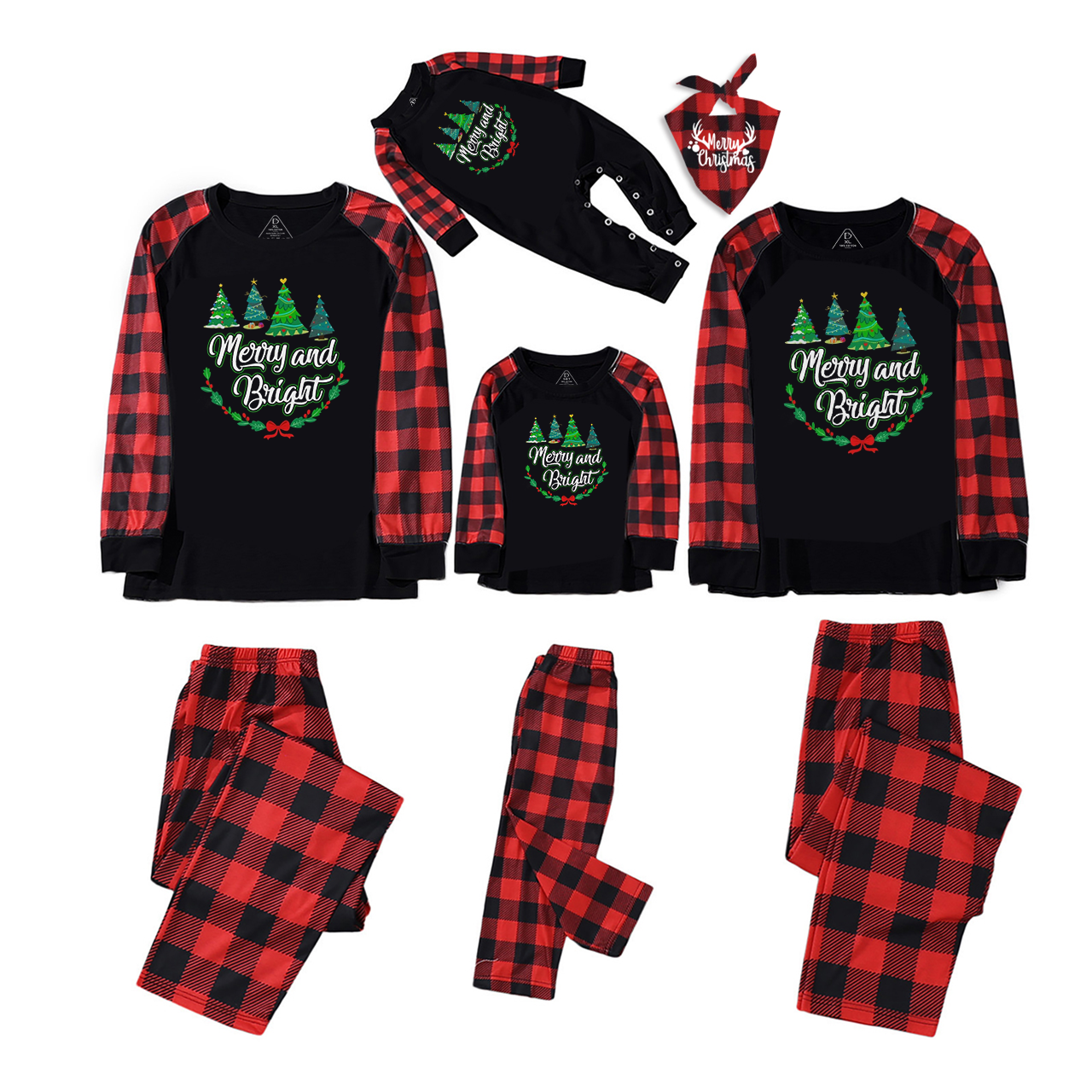 Merry and Bright Christmas Pajamas Beepumpkin