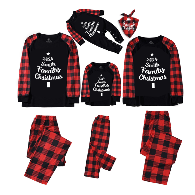 Personalized Customizable Name Christmas Tree Family Matching Pajamas Beepumpkin