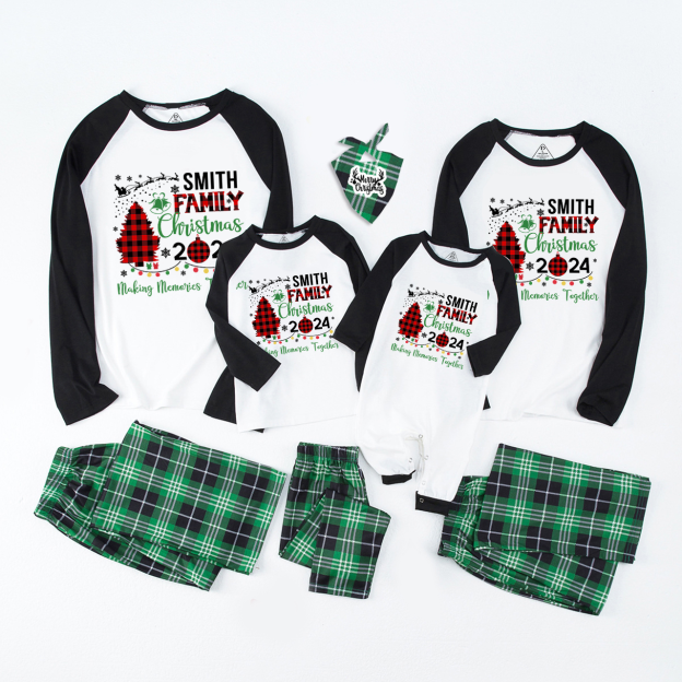 Personalized Buffalo Plaid Family Name Christmas Matching Pajamas Beepumpkin