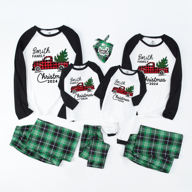 Christmas Truck And Tree Family Matching Pajamas