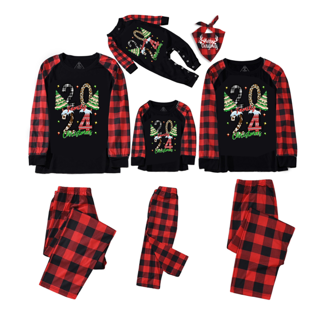 Snow & Tree Merry Christmas Family Matching Pajamas Beepumpkin