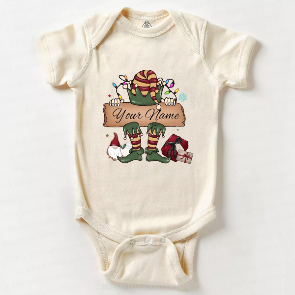 Image of Personalized Christmas Elf Baby Bodysuit Beepumpkin