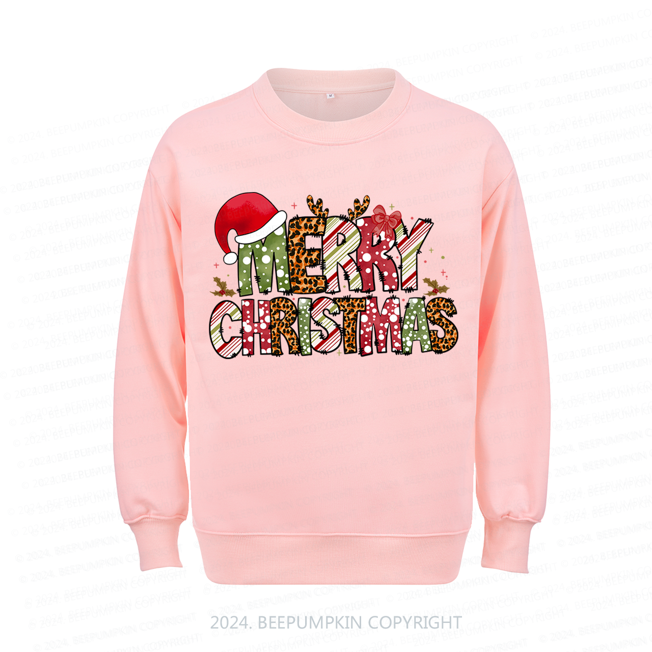 Retro Merry Christmas Hat Sweatshirt For Mama Beepumpkin