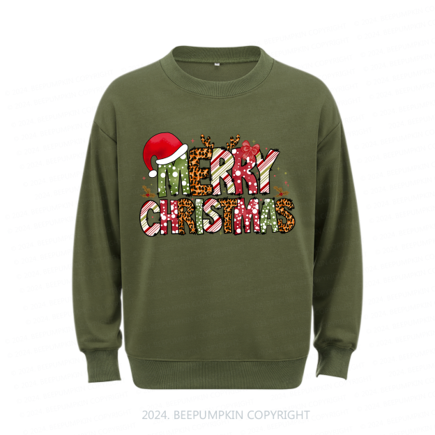 Retro Merry Christmas Hat Sweatshirt For Mama Beepumpkin