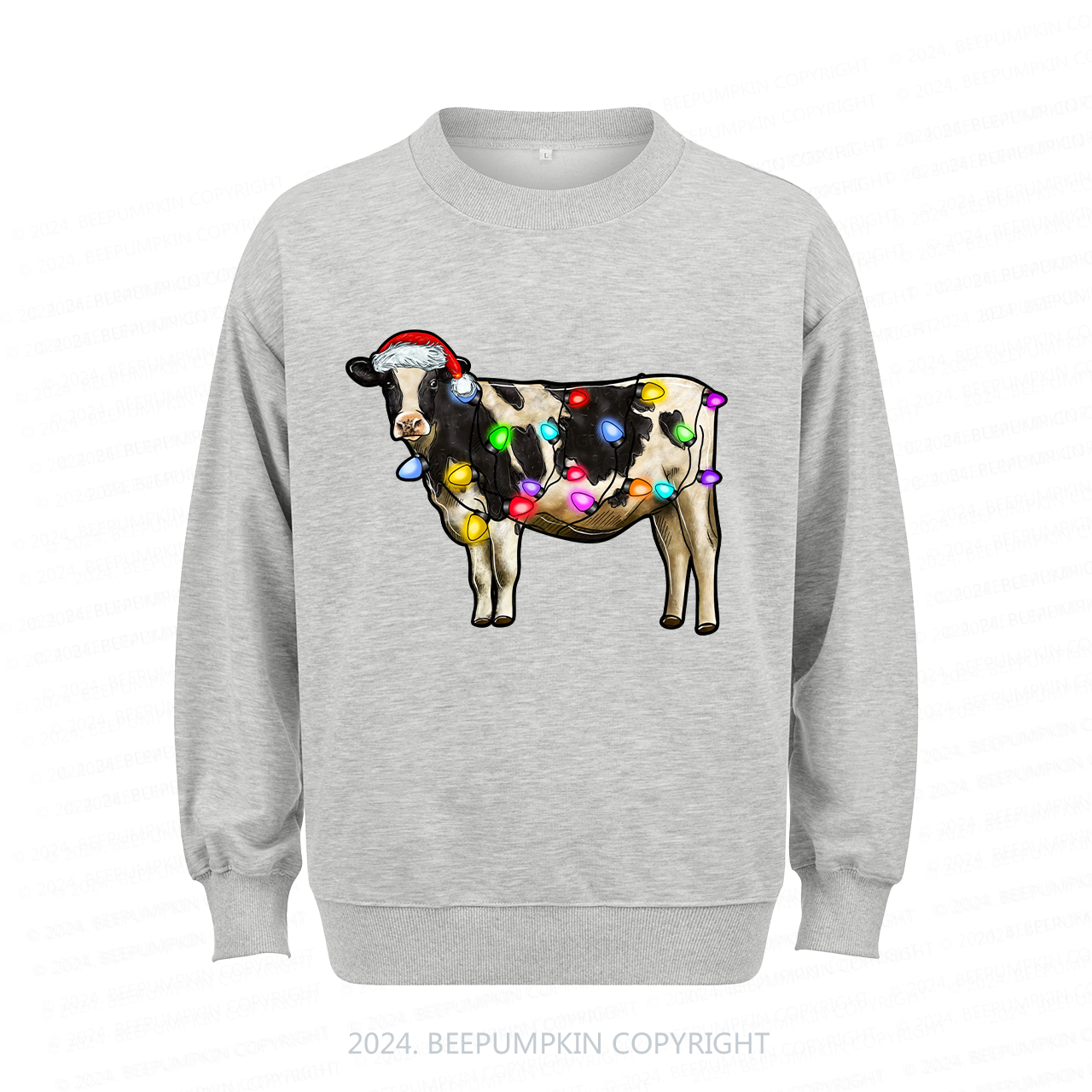 Merry Christmas Cow Retro Sweatshirt