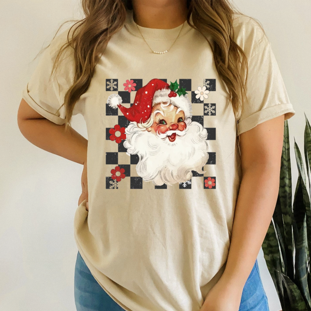 Checkered Santa Claus Shirts Beepumpkin
