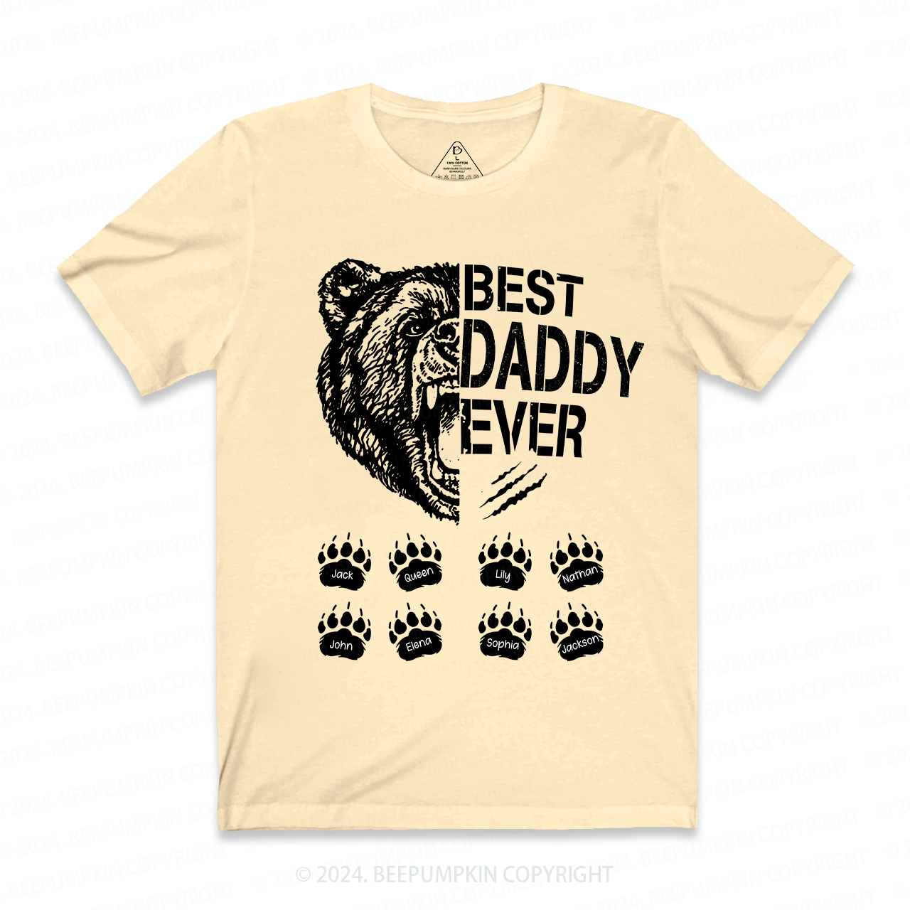 Personalization Name Papa Bear Funny Dad T-shirt