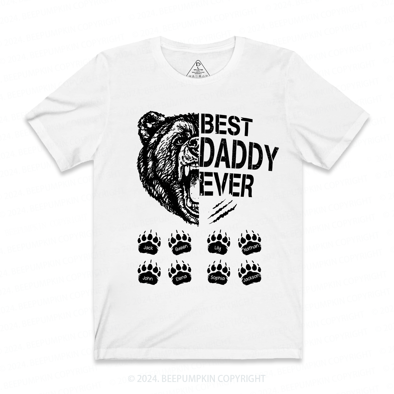 Personalization Name Papa Bear Funny Dad T-shirt