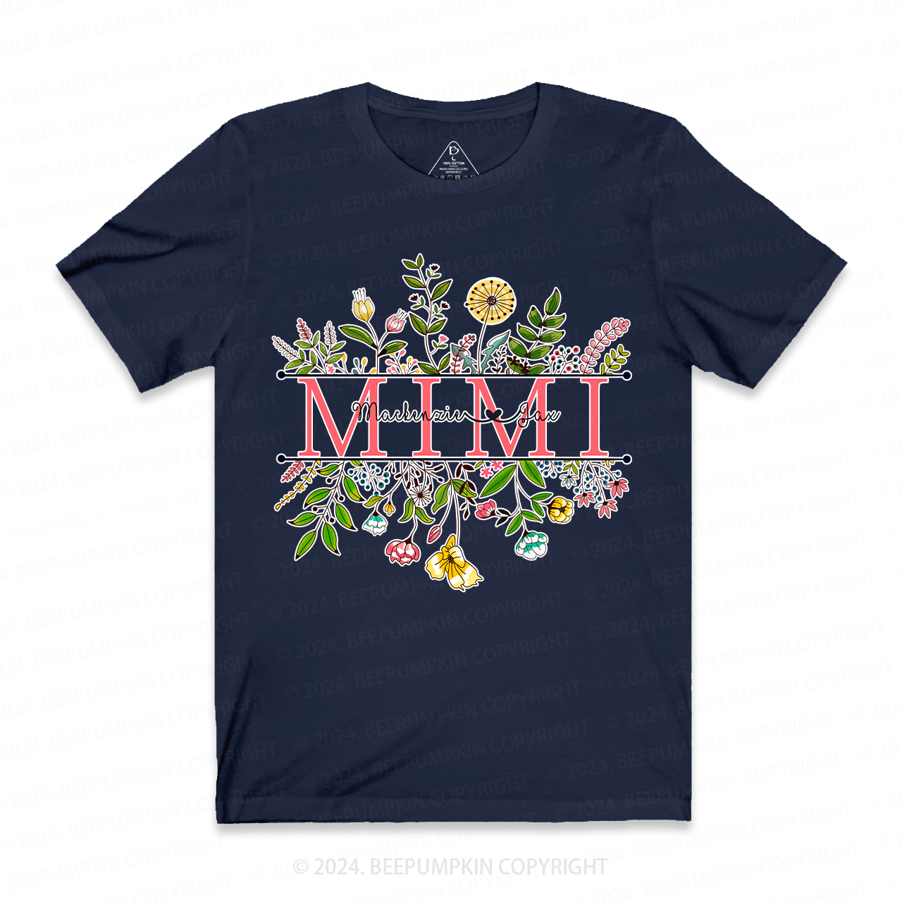 Personalized Wildflower Mimi and Grandson Floral Shirt