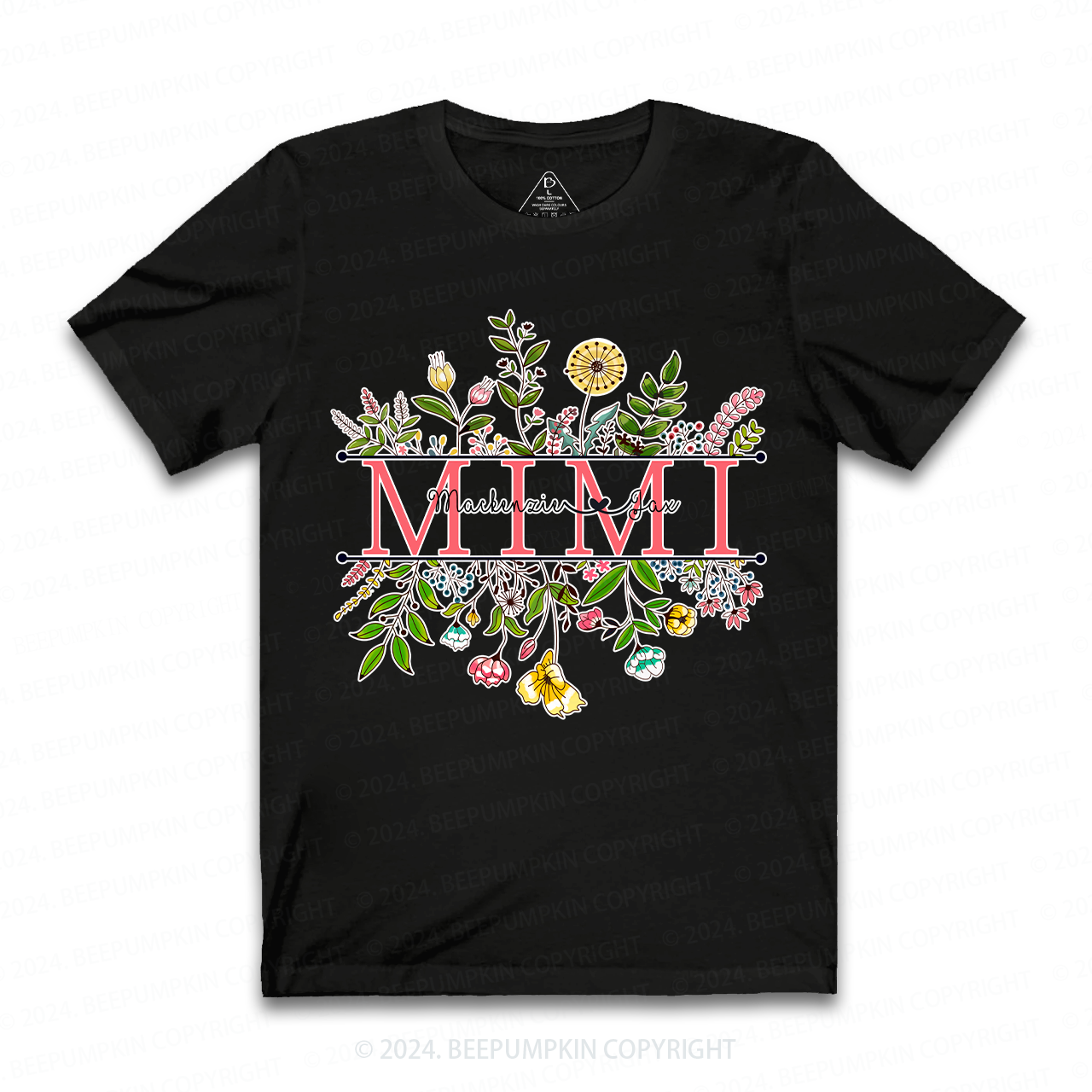 Personalized Wildflower Mimi and Grandson Floral Shirt