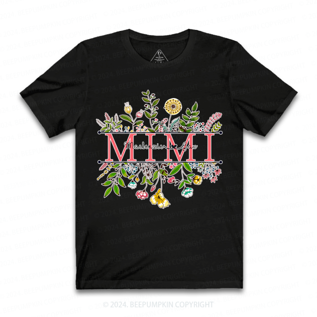 Personalized Wildflower Mimi and Grandson Floral Shirt