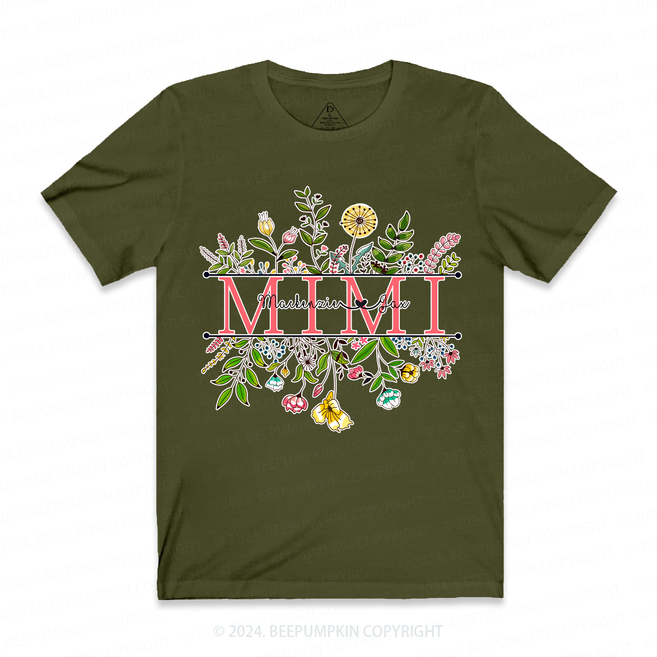 Personalized Wildflower Mimi and Grandson Floral Shirt