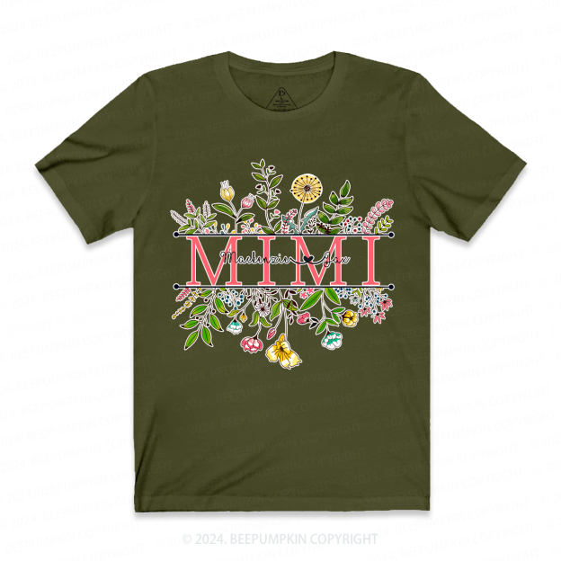 Personalized Wildflower Mimi and Grandson Floral Shirt