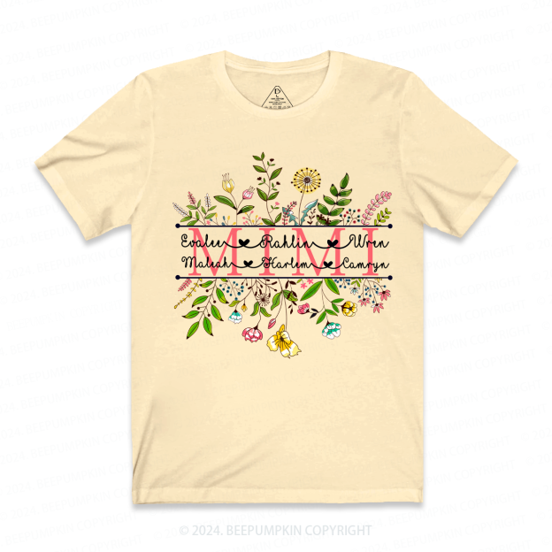 Personalized Wildflower Mimi and Grandson Floral Shirt
