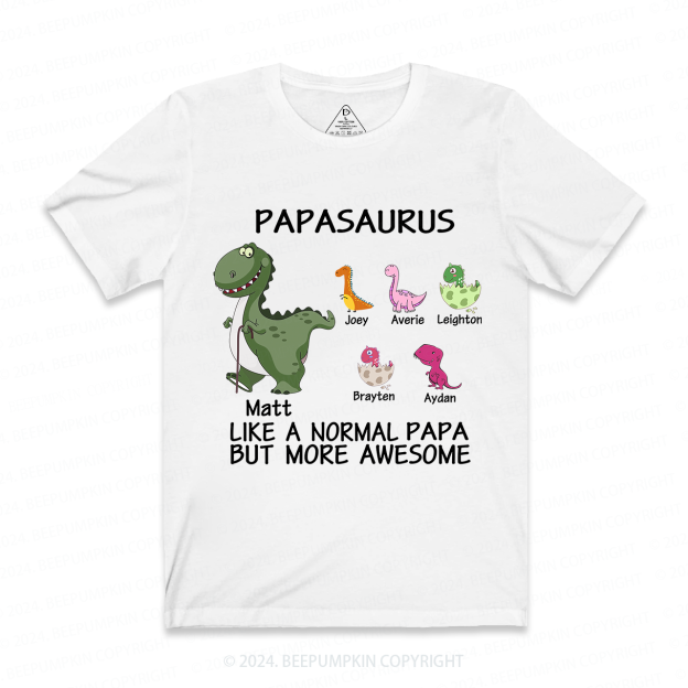 Papasaurus Grandpa Shirt Personalized With Name