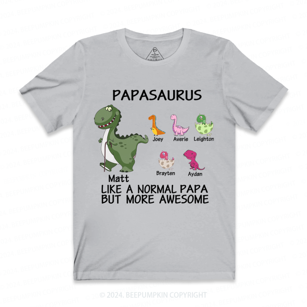 Papasaurus Grandpa Shirt Personalized With Name