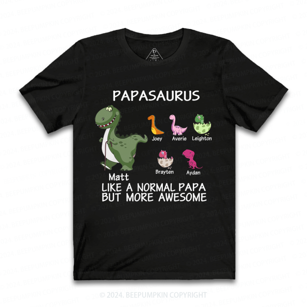 Papasaurus Grandpa Shirt Personalized With Name