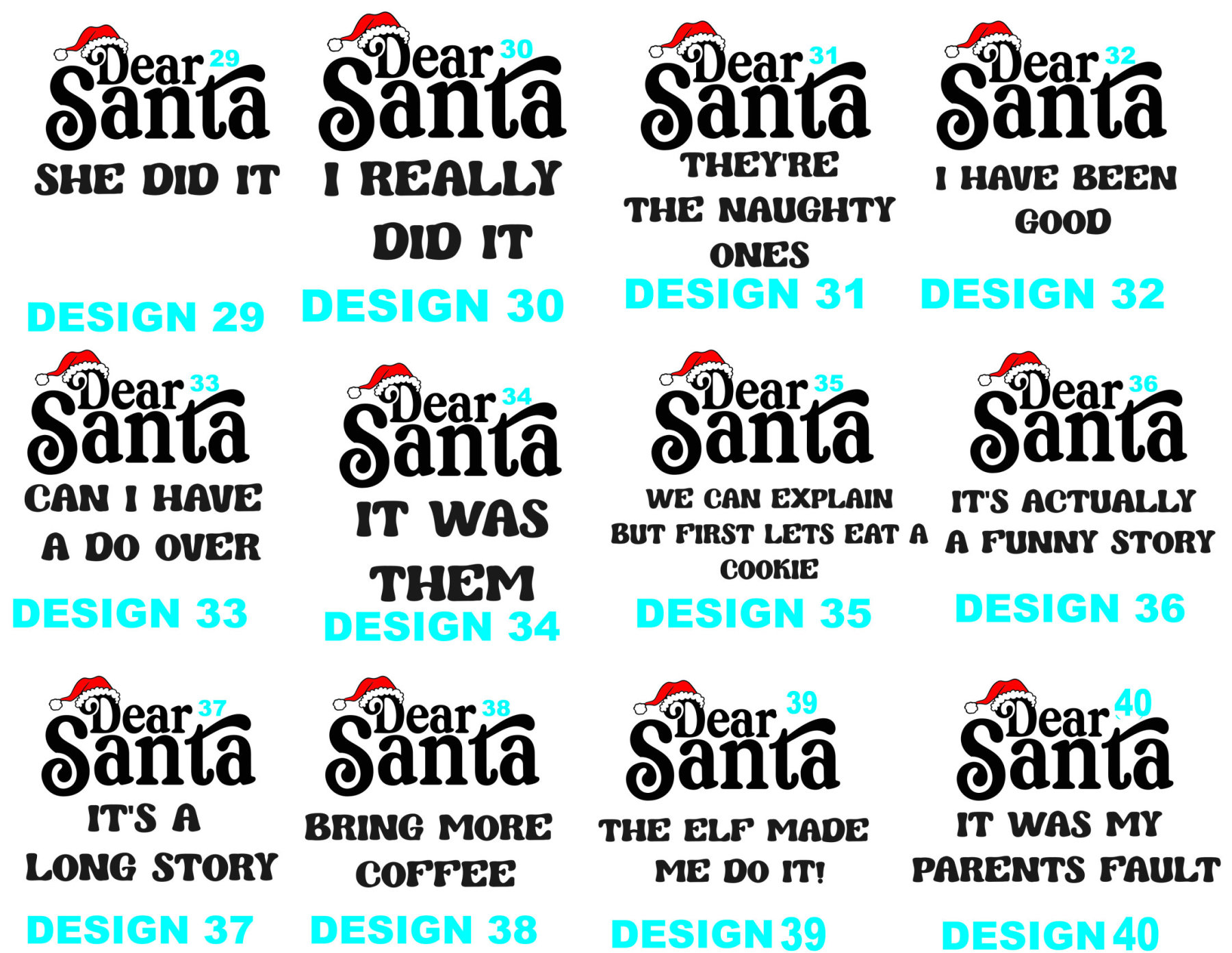 46 Quotes Dear Santa Christmas Family Matching Blue Pajamas Beepumpkin