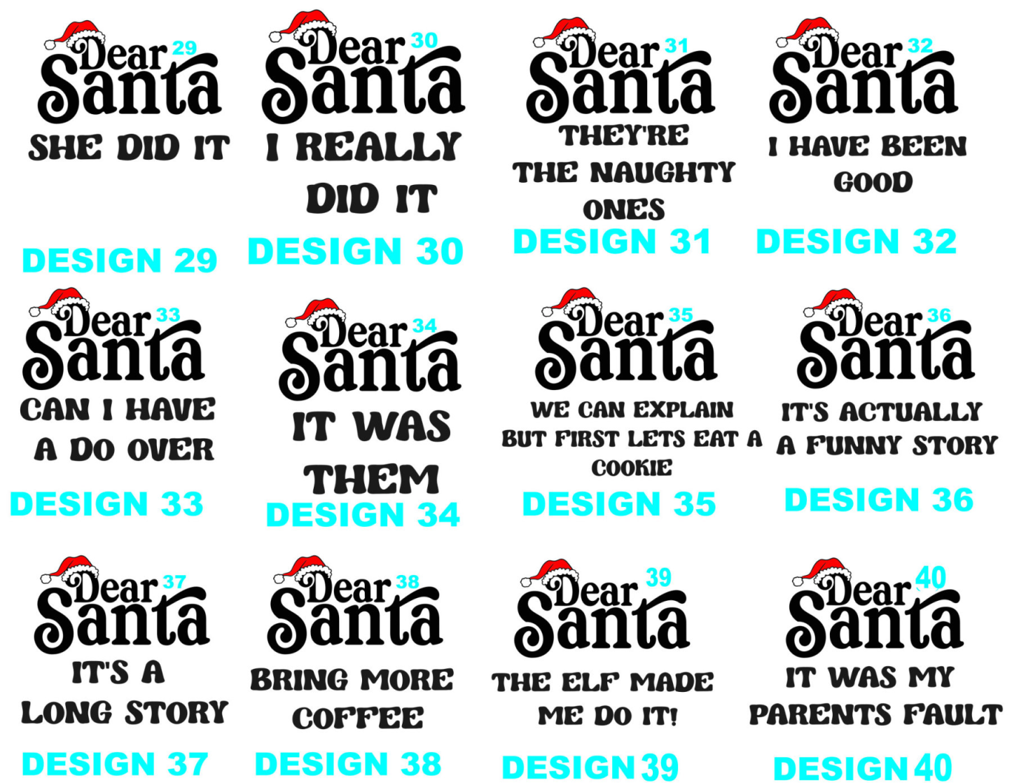 46 Quotes Dear Santa Christmas Family Matching Blue Pajamas Beepumpkin