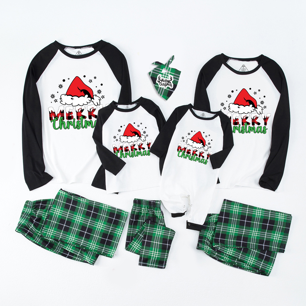 Snowflake Santa Hat Chriatmas Matching Pajamas Beepumpkin