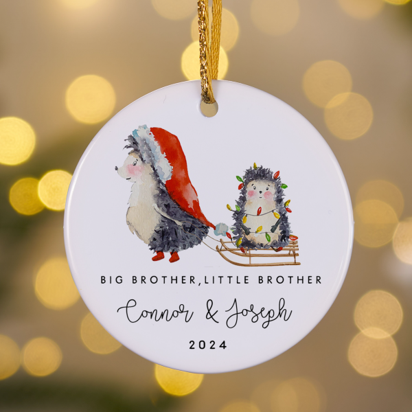 Image of Personalized Sibling Big Brother- Little Brother Christmas Ornament Beepumpkin