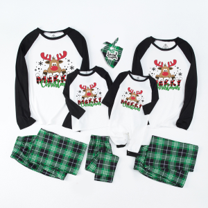 Image of Merry Christmas Holiday Reindeer Chriatmas Family Matching Pajama Set Beepumpkin