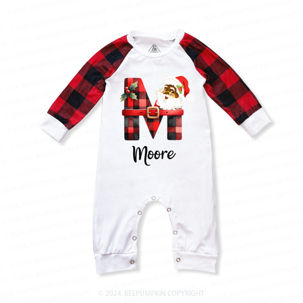 Personalized Santa Plaid Letter Christmas Matching Pajamas Beepumpkin