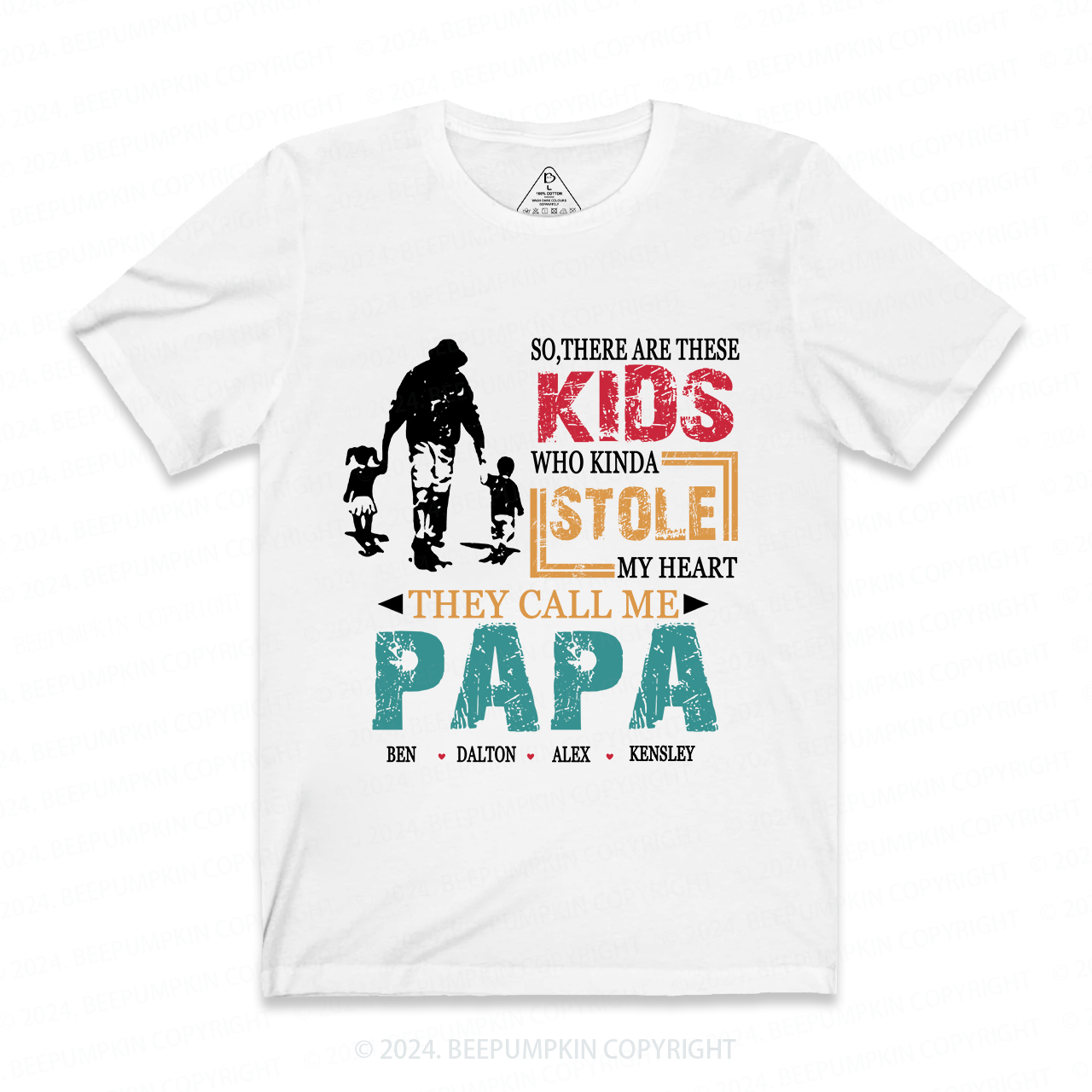 Personalized Papa Gift Shirt With Name
