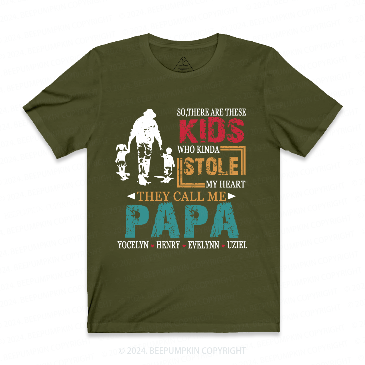Personalized Papa Gift Shirt With Name