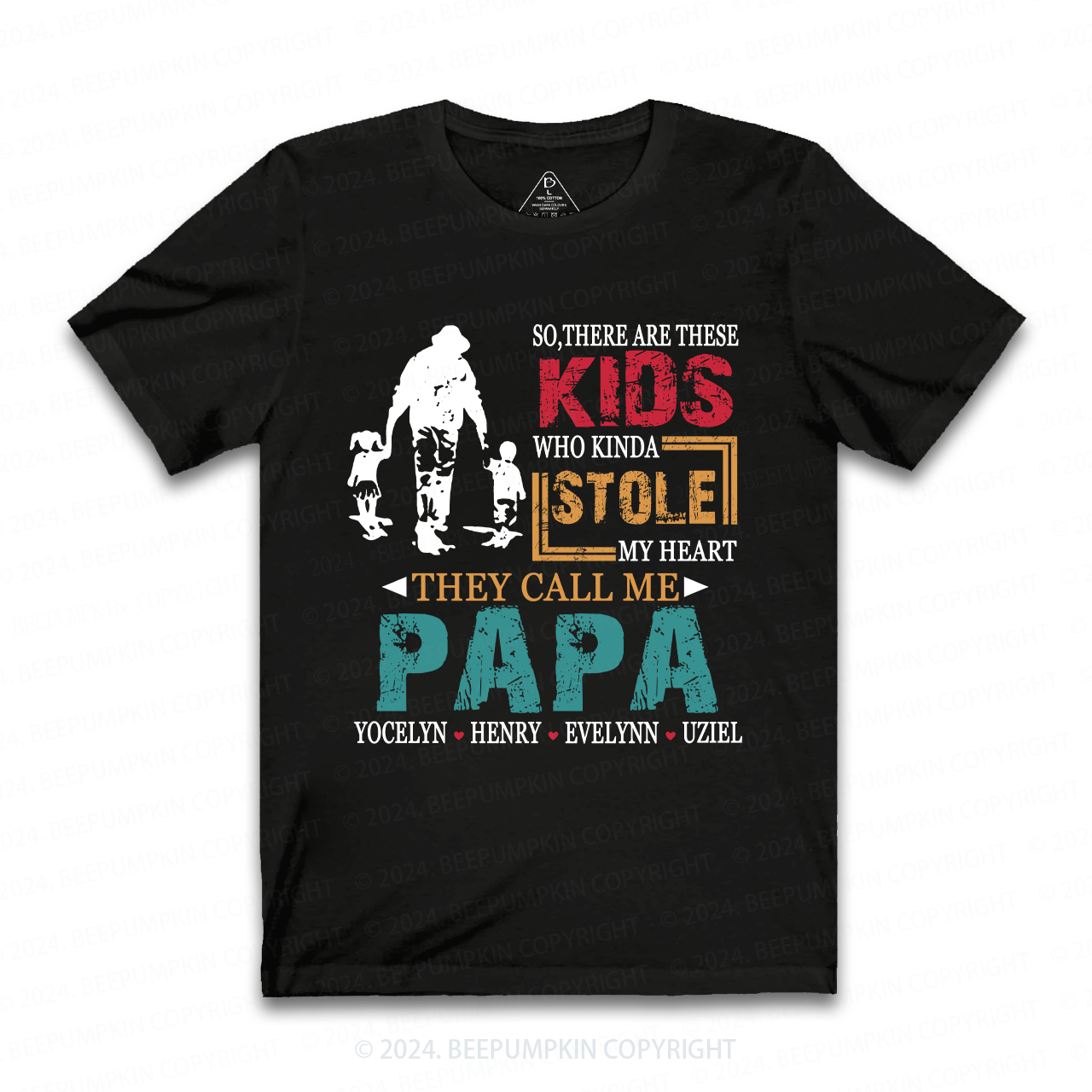 Personalized Papa Gift Shirt With Name