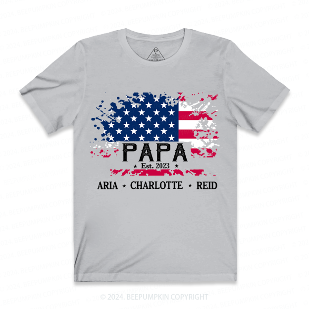 4 of July Grandpa Shirt Personalized With Name
