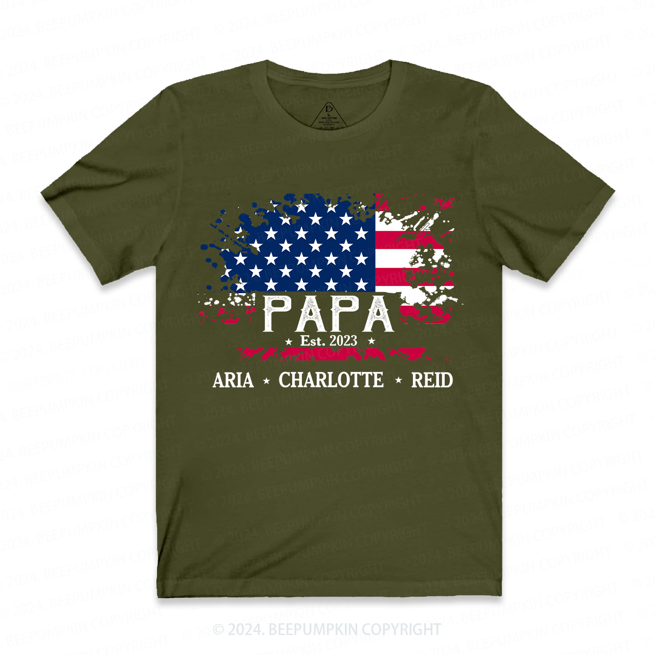 4 of July Grandpa Shirt Personalized With Name