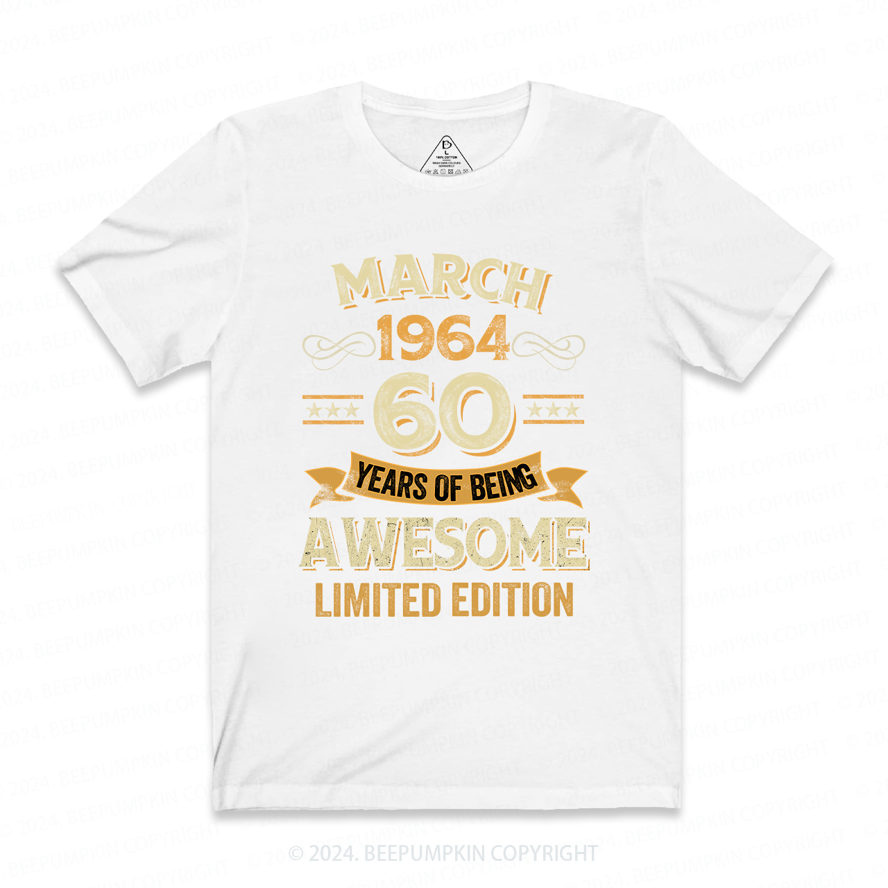 60 Years Awesome Vintage February 60th Birthday Grandpa T-Shirt